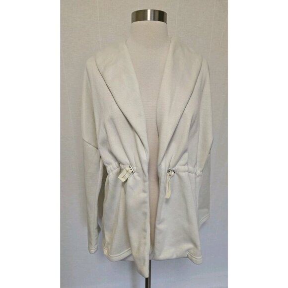 Fabletics Sage Open Jacket Coat Womens Size Medium Oatmeal Cream Cinch - Picture 2 of 7
